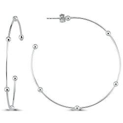 Cassini | Steck-Halbkreolen für Damen aus 925er Silber, moderne Ohrringe, Geschenkidee für Frauen, stilvolles Design 3CUGX1 von CASSINI Sterling Silver