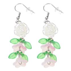 CAZSTYK 1 Paar Blumen-Ohrringe für Damen und Mädchen, Statement-Quasten, Ohrstecker, elegantes Schmuck-Accessoire, Wie ausführliche Beschreibung von CAZSTYK