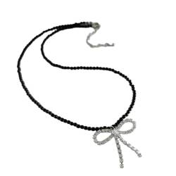 CAZSTYK Bowknot Choker Halskette Mode Halsband Halskette Perle Halskette Partyschmuck für Frauen Teenager Mädchen, Siehe ausführliche Beschreibung von CAZSTYK