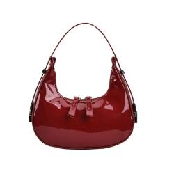 CAZSTYK Fashion Moon Bags PU Leder Unterarmtasche mit Schultertasche All-Match Handtasche Geburtstag Luxus Tasche, rot von CAZSTYK