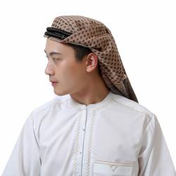 CAZSTYK Islamische Herren-Bademantel, Muslime, Kleider, Djellaba, einfache Hemden, arabisches Kleid mit arabischem Kopftuch, ethnische Kleidung von CAZSTYK