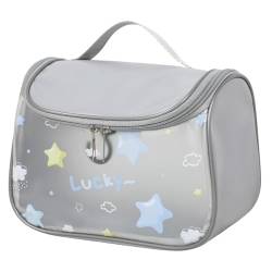 CAZSTYK Make-up-Tasche, mattiert, transparent, Kulturbeutel, wasserdicht, Kosmetiktasche mit Reißverschluss, für Zuhause, Reisen, Make-up-Tasche für die Pflege, grau von CAZSTYK