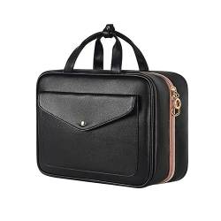 CAZSTYK Make-up-Tasche für Damen, mit Haken zum Aufhängen, Reise-Kosmetiktasche, Toilettenartikel, wasserdichte Aufbewahrung, Neceser Badezimmer-Waschtasche, Schwarz von CAZSTYK