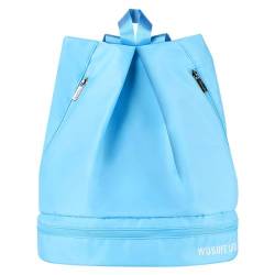 CAZSTYK Wasserdichte Reisetasche für Damen und Herren, Schuhtasche, Rucksack, große Sporttasche mit Schuhfach, himmelblau von CAZSTYK