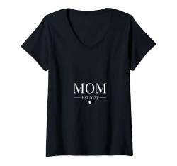 Damen Mom Est 2023 Süßes „Mama to be Baby“ -Hemd für Jungen, Geschenk für Mädchen T-Shirt mit V-Ausschnitt von CC Bird Tees and Gifts: Twins