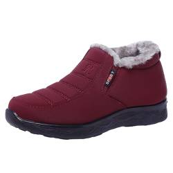 CCOOfhhc Barfußschuhe Damen Winter Warme Gefütterte Winterschuhe Wasserdicht Freizeitschuhe Schneestiefel Damen rutschfeste Boots Flach Outdoor Minimalistische Stiefeletten von CCOOfhhc