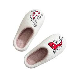 CCOOfhhc Damen Baumwolle Hausschuhe Plüsch Winter Wärme Gefütterte Pantoffeln Flauschige Slippers Geschlossener Filzhausschuhe rutschfeste Hausschlappen Pantoletten Retro Latschen von CCOOfhhc