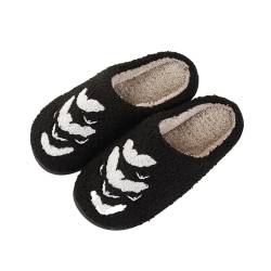 CCOOfhhc Halloween Weihnachtspantoffeln Urlaubspantoffeln Hausschuhe Slipper für Frauen Flauschige Hausschuhe für drinnen und draußen Mesh Schuhe Damen (Black, 44) von CCOOfhhc