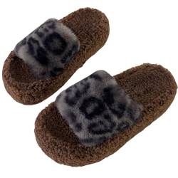 Damen Herren Hausschuhe Aus Memory Pluesch Winter Warmer Gefütterte Pantoffeln Flauschig Slippers Geschlossen Filzpantoffeln rutschfeste Puschen Schlappen Pantoletten Retro Shoes von CCOOfhhc