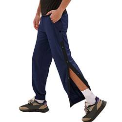 Herren Sporthose Reissverschluss Am Bein Trainingshose Herren Offenes Bein Stoffhose Herren mit Taschen Trainingshose Herren Ohne Bündchen Jogginghose Herren Weites Bein Locker Lässig Sportswear Hose von CCOOfhhc