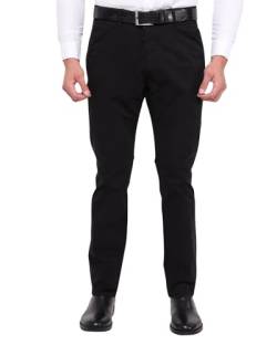 CEDY DENIM Chino Hose Herren Regular Fit, Klassische Komfortabel Basic Chino Hose, Stretch Business Hosen Herren CD321 (32W/32L Schwarz) von CEDY DENIM