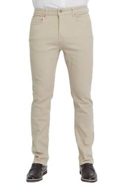 CEDY DENIM - Herren Jeans Regular Fit Stretch Jeanshose Herren Basic High Waist Straight Männer Hosen CD336 (34W/32L Beige) von CEDY DENIM