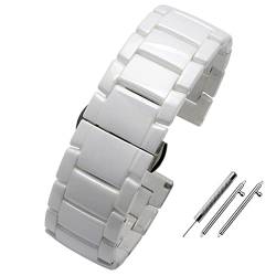 CEKGDB Smartwatch-Armband, 20 mm, 22 mm, Keramik-Armband für Samsung Gear S2, S3, S4, Ersatzband für Huawei Watch 2 Pro GT2 Magic Bands, 22 mm, Achat von CEKGDB
