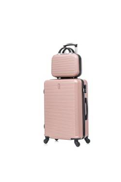 CELIMS - Leichter Koffer, zugelassen von 100+ Fluggesellschaften für eine Reise mit Vertrauen, Roségoldfarben, Grande 75 cm + Vanity 14 Pouces von CELIMS