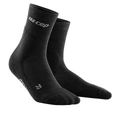 CEP - Merino Laufsocken Damen mit Kompression COLD WEATHER MID CUT schwarz, Gr. M, mittelhohe Kompressionssocken mit Merino Wolle für kalte Temperaturen, Sport Wintersocken für Stabilität von CEP