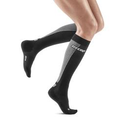 CEP - ULTRALIGHT Kompressionsstrümpfe Damen schwarz/grau, Gr. M, Lange Laufsocken mit leichter Kompression, Stabilisierende anti Blasen Kniestrümpfe, Atmungsaktive Sportsocken von CEP