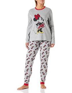 CERDÁ LIFE'S LITTLE MOMENTS Damen Minnie Maus Schlafanzug für die ganze Familie-Winter Pyjama 100% Baumwolle mit Langarm T-Shirt und Langer Hose Pyjamaset, Grau, M von CERDÁ LIFE'S LITTLE MOMENTS