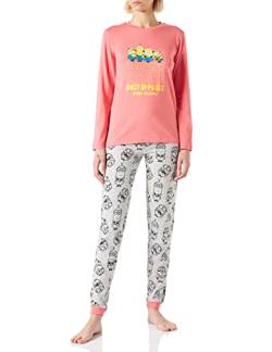 CERDÁ LIFE'S LITTLE MOMENTS Damen Pyjama Familier Jeu d'Hiver de Les Minions 100% Coton Avec T-Shirt et Pantalon-Licence Officielle Universal Studios Pyjamaset, Rose, XL von CERDÁ LIFE'S LITTLE MOMENTS