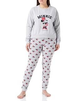 CERDÁ LIFE'S LITTLE MOMENTS Damen Pyjama Femme d'Hiver de Minnie Mouse 100% Coton Avec T-shirt à Manches Longues et Pantalon-Licence Officielle Disney Pyjamaset, Gris, S von CERDÁ LIFE'S LITTLE MOMENTS