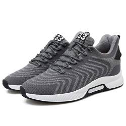 Elevator Schuhe Herren Leichte Atmungsaktiv Anzugschuhe Schnürhalbschuhe 2,36 Zoll Lace-up Sportschuhe Mode Bequem Freizeitschuhe Aufzug Schuhe Grau 39 von CERYTHRINA