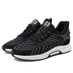 Elevator Schuhe Herren Leichte Atmungsaktiv Anzugschuhe Schnürhalbschuhe 2,36 Zoll Lace-up Sportschuhe Mode Bequem Freizeitschuhe Aufzug Schuhe Schwarz 40 von CERYTHRINA