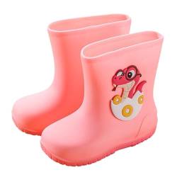 CEWIFO Gummistiefel für Kinder wasserdichte Stiefel mit rutschfeste Sohle Kordelzug Gummistiefel für 2-13 Jahre Dreidimensional Kinderstiefel Jungen Mädchen Regenschuhe von CEWIFO