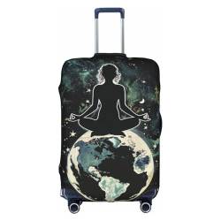 Earth Meditation Planet Gepäckabdeckungen, staubdicht, elastisch, für Reisen mit 45,7 - 81,3 cm (18 - 32 Zoll) Gepäck, mehrfarbig, XL(29"-32" Suitcase) von CFAN