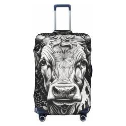 Kofferhülle mit Kuh-Motiv, für Reisen, Business, Urlaub, passend für Gepäck, Schwarz und Weiß, mehrfarbig, XL(29"-32" Suitcase) von CFAN