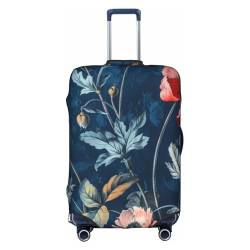 Kofferhülle mit Mohnblumen und Blättern, Gepäckhülle, Reiseanzug, Staubschutz für Koffer, mehrfarbig, M(22"-24" Suitcase) von CFAN