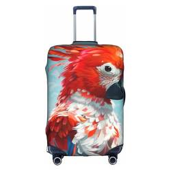 Kofferhülle mit Vogelmotiv, Rot und Weiß, mehrfarbig, L(25"-28" Suitcase) von CFAN