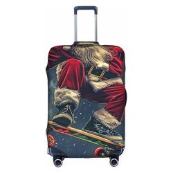 Santa Claus Ride Skateboard-Kofferabdeckung, Gepäckhülle, Reiseanzug, Staubschutz für Koffer 45,7 - 53,3 cm, mehrfarbig, S(18"-21" Suitcase) von CFAN