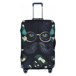 Schwarzer Oktopus mit Schnurrbart und Brille, Kofferabdeckung, Gepäckhülle, Reiseanzug, Staubschutz für Koffer, mehrfarbig, L(25"-28" Suitcase) von CFAN