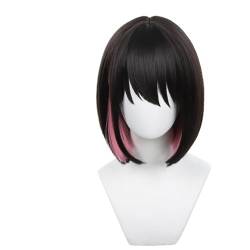 Neon Kostüme Cosplay Kostüme für Halloween Perücke Synthetische Haar Cosplay Perücken Frauen 32cm Kurze Bobo Perücke Hitze Beständig Perücke von CHAASDEOM