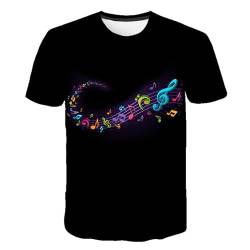 CHANYI Herren 3D Druck T-Shirt Sommer Musik Symbol Graffiti Gitarre Unisex 3D Gedruckt T-Shirt Kurzarm Rundhals Lose Männer Casual Stretch Top von CHANYI