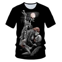 CHANYI Herren 3D Druck T-Shirt Sommer-Totenkopf-Unisex-3D-Gedrucktes Dreidimensionales T-Shirt Mit Rundhalsausschnitt, Lockeres, Kurzärmliges, Lustiges, Halbärmeliges Stretch-Top, Sportbekleidung von CHANYI