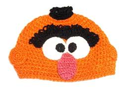 Tiermütze Strick Mütze Skimütze Tiergesicht Cartoon Wolle Unisex Kinder Winter | Wintermütze Häkelmütze orange |Einheitsgröße Mädchen Jungen gehäkelt Bert Moorhuhn Eule Pinguin Tiger (Bert) von CHICNET