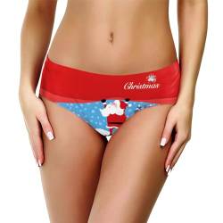 CHICTRY Damen Slips Mit Weihnachtsmotiv Weihnachtsmann Schneemann Kostüm Low Waist Hotpants Hipster Schlüper Panty Dessous Erotisch Nachtwäsche Typ D S von CHICTRY