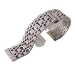 CHUDOU Uhrenarmband, Uhrenarmband Silber Metall Edelstahl Uhrenarmbänder Armband Poliert 7 Perlen14mm 16mm 18mm 19mm 20mm 21mm 22mm23mm(14mm) von CHUDOU