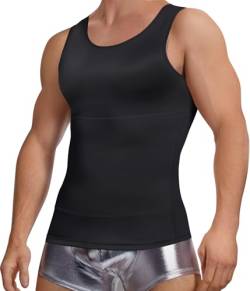 CHUMIAN Kompressionsshirt Herren Shapewear Unterhemd Tank Top Body Shaper Bauchweg Herren-Unterhemden Sport Bauch Weg T Shirt von CHUMIAN