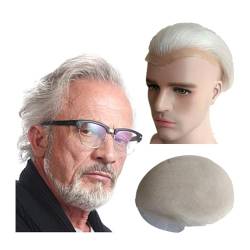 Männer Dutt Perücke, Haarteile Toupet for Männer Echthaarprothese Herren Schweizer Spitze Haarersatzsystem Haareinheiten Basis 10 * 8,für Männer(Ash blonde) von CHURICH-E