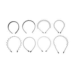 8st Herren Stirnband Gewelltes Unisex-stirnband Sport-haarreifen Gewelltes Kammhaarband Gewellter Haarreif Wellige Haarbänder Männer Und Frauen Gewöhnliche Haarnadel Metall von CIMAXIC