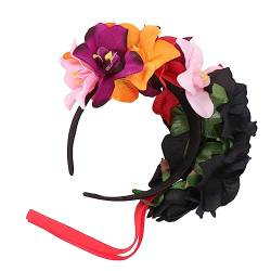 Orchideen-Stirnband Blumen-Haarkranz Blumen-Stirnband Für Frauen Mexikanisches Blumen-Stirnband -Blumen-Stirnbänder Gothic-Blumen-Kopfschmuck Damen-Haar-Accessoires von CIMAXIC