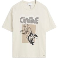 CINQUE T-Shirt, Baumwolle, Frontprint, für Damen, beige, M von CINQUE