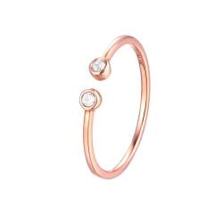 CJPXWCLC 9 Karat Roségold Ring Ehering Damen dünn rund mit Moissanit/Diamant Ringe Verlobung Damen von CJPXWCLC