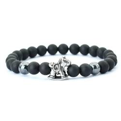 CJYHS Einfaches Armband Männer Vintage Pferd Braclet Geschenk für ihn Hiphop Rock Edelstein Stretch Perlen Braclet von CJYHS