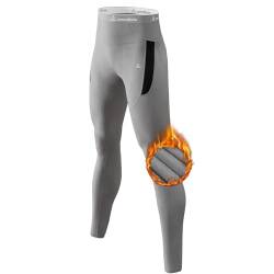 CL convallaria Thermo Unterhose Herren Lange Thermounterhose Männer Warm Innenfleece Thermounterwäsche Skiunterwäsche Funktionsunterwäsche für Winter （1er Stück ） von CL convallaria