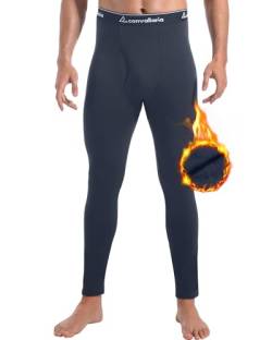 CL convallaria Thermo Unterhose Herren Lange Unterhosen Männer Innenfleece Thermounterwäsche Funktionsunterwäsche Skiunterwäsche für Winter von CL convallaria