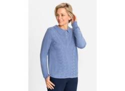 Polokragenpullover CLASSIC "Pullover" Gr. 44, blau (bleu), Damen, 100% Polyacryl, unifarben, Pullover von CLASSIC