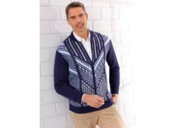 Strickjacke CLASSIC Gr. 48, blau (marine, eisblau, gemustert) Herren Strickjacken von CLASSIC