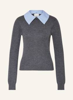 Claudie Pierlot Pullover Mit Abnehmbarem Kragen grau von CLAUDIE PIERLOT